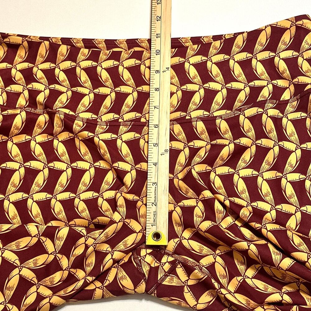 Adidas FARM RIO Leggings Women 2X Red Yellow High Rise Moisture-Wicking - Picture 5 of 12